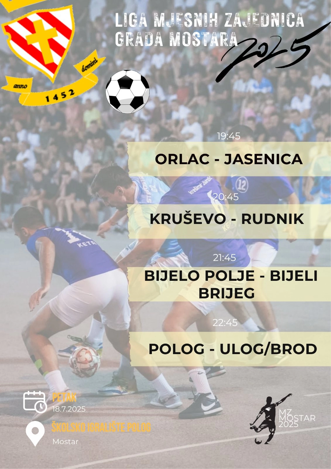 Liga MZ grada Mostara raspored 2025